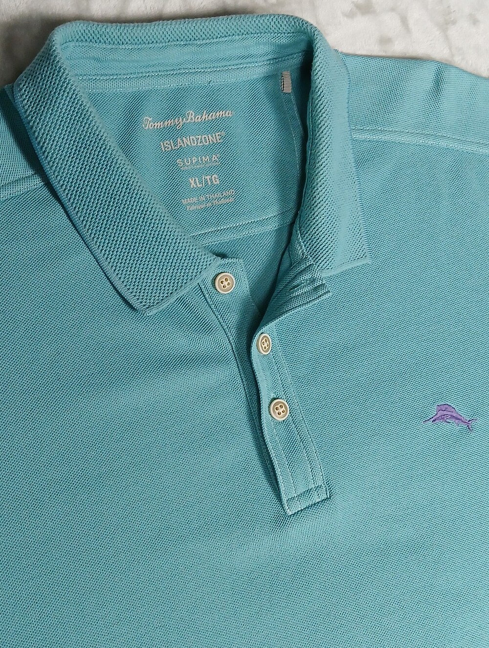 Tommy Bahama Island Zone Polo XL Aqua Golf Men's